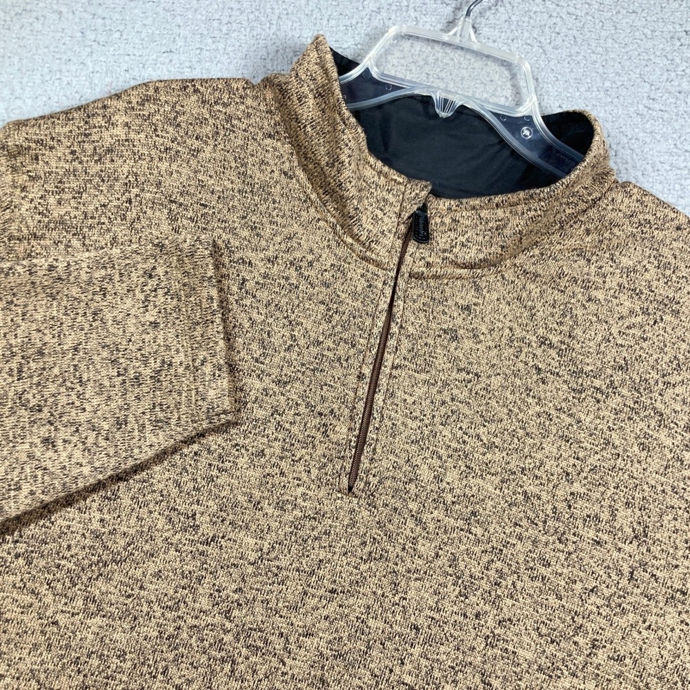 Wrangler Authentics 1/4 Zip Pullover Mens 2XL Brown Marled Fleece Outdoor
